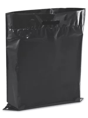 Die Cut Handle Bags 15 x 18", Black S13156BL Uline