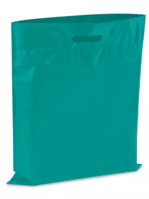 Die Cut Handle Bags 15 x 18", Teal S13156T Uline