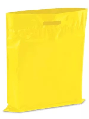 Die Cut Handle Bags 15 x 18", Yellow S13156Y Uline
