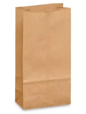 Paper Grocery Bags 3 x 1 7/8 x 5 7/8", 1/2, Kraft S13236 Uline