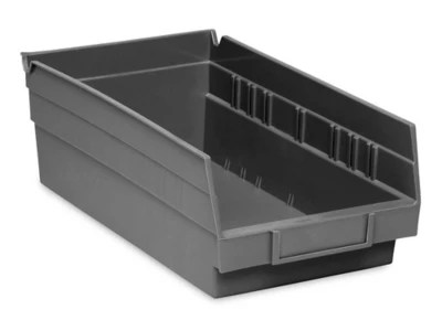 Plastic Shelf Bins 7 x 12 x 4", Black S13397BL Uline