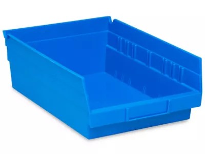 Plastic Shelf Bins 8 1/2 x 12 x 4", Blue S13398BLU Uline