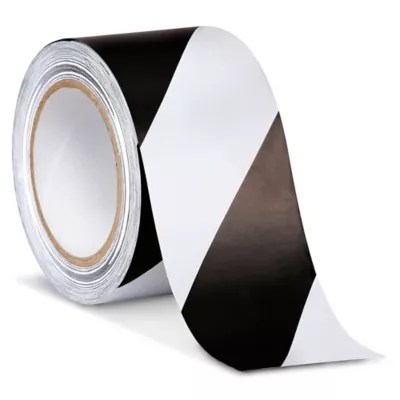 Uline Industrial Vinyl Safety Tape 3" x 36 yds, White/Black S13514