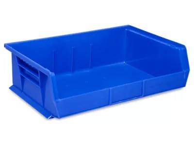 Plastic Stackable Bins 11 x 16 1/2 x 5", Blue S13537BLU Uline
