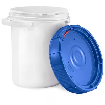 Screw Top Pail 5 Gallon, Blue Lid S13652BLU Uline