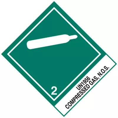 T.D.G. Labels Gas, N.O.S. UN 1956", 4 x 4 3/4" S13887