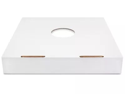 Corrugated Trash Can Lid 5" Hole, White S13937 Uline