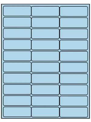 Removable Laser Labels Pastel Blue, 2 5/8 x 1" S14074BLU Uline