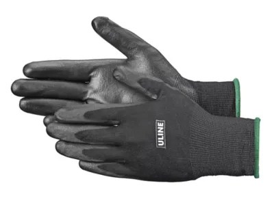 Uline Polyurethane Coated Gloves Black, Medium S14317M Uline
