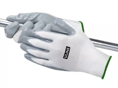 Uline Flat Nitrile Coated Gloves Medium S14318M Uline