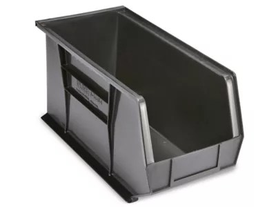 Plastic Stackable Bins 18 x 8 x 9", Black S14454BL Uline
