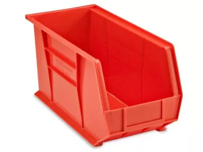 Plastic Stackable Bins 18 x 8 x 9", Red S14454R Uline