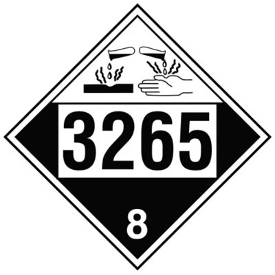 4-Digit D.O.T. Placard - UN 3265 Corrosive Liquid, Acidic, Organic, N.O