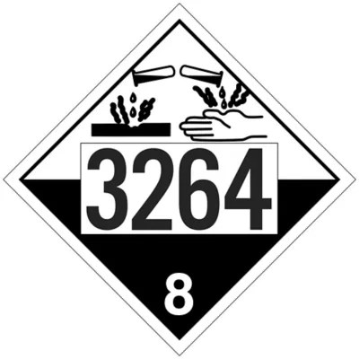 4Digit T.D.G. Placard UN 3264 Corrosive Liquid, Acidic, N