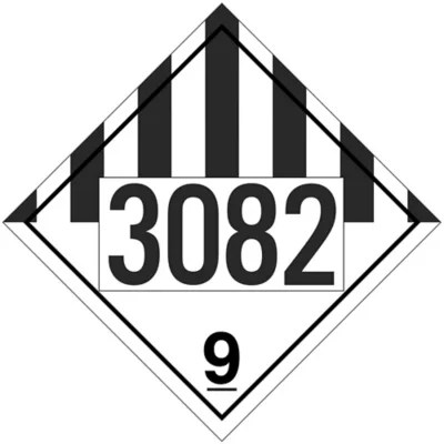 4Digit T.D.G. Placard UN 3082 Environmentally Hazardous Substances