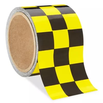 Checkerboard Tape 3" x 18 yds, Yellow/Black S14692 Uline