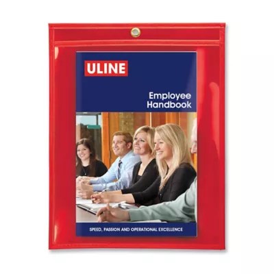 Solid Back Job Ticket Holders 9 x 12", Red S14735R Uline