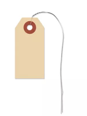 Manila Shipping Tags 1, 2 3/4 x 1 3/8", Prewired S1474PW Uline