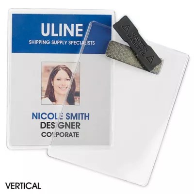 Name Badge Holders 3 x 4", Tall, Deluxe S14780 Uline
