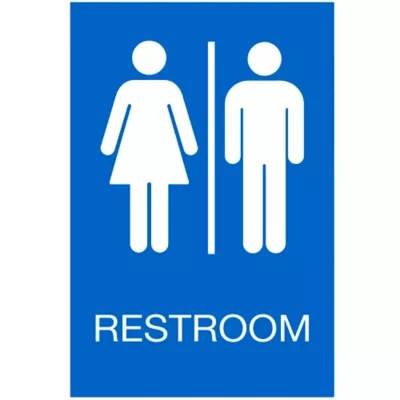 "Restroom" Sign Vinyl, AdhesiveBacked S14800 Uline