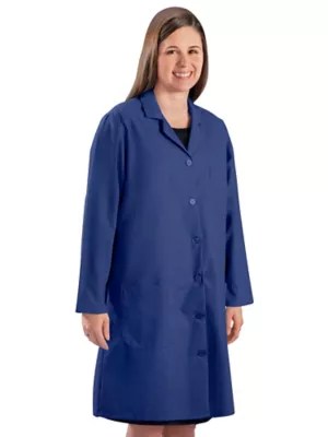 Women's Lab Coat Navy, Medium S15377NBM Uline
