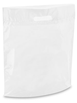 Die Cut Handle Bags 15 x 18 x 4", White S15385W Uline
