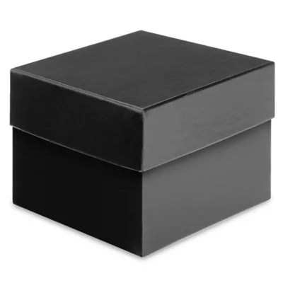 Deluxe Gift Boxes 4 x 4 x 3", Black S15495 Uline