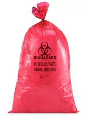 Biohazard Trash Liner 4455 Gallon, 2.0 Mil, Infectious Waste, Red S
