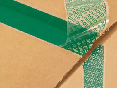 Uline Hidden Message Security Tape 2" x 55 yds, Green S15622G Uline