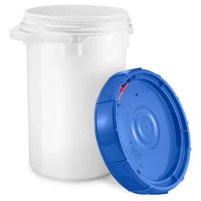Screw Top Pail 6.5 Gallon, Blue Lid S15637BLU Uline