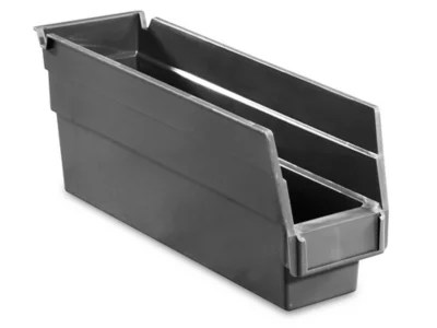 Plastic Shelf Bins 2 3/4 x 12 x 4", Black S15641BL Uline