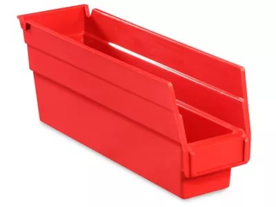 Plastic Shelf Bins 2 3/4 x 12 x 4", Red S15641R Uline
