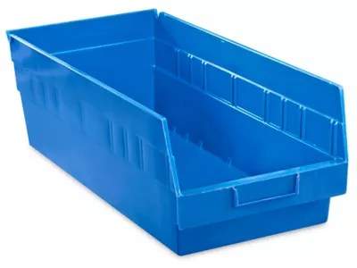 Plastic Shelf Bins 8 1/2 x 18 x 6", Blue S15646BLU Uline