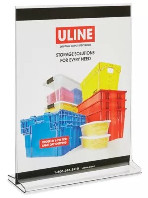 Single Sheet Holders 8 1/2 x 11", TStyle S15655 Uline