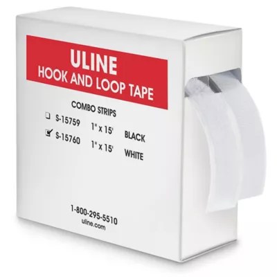 Uline Hook and Loop Strips Combo Pack 1" x 15', White S15760 Uline