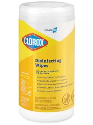 Clorox® Disinfecting Wipes Lemon Scent, 75 ct S15765 Uline