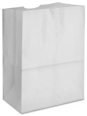 Paper Grocery Bags 12 x 7 x 17", 1/6 Barrel, White S15883 Uline
