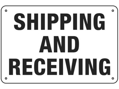 "Shipping and Receiving" Sign Aluminum S16154A Uline
