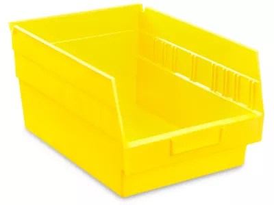 Plastic Shelf Bins 8 1/2 x 12 x 6", Yellow S16277Y Uline