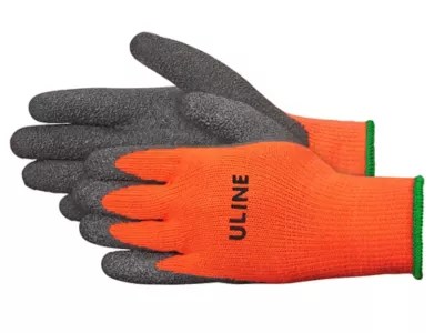 Uline Thermal Latex Coated Gloves Orange, Medium S16857OM Uline
