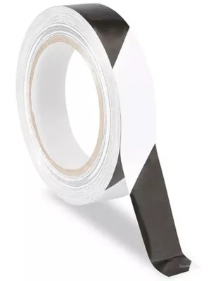 Uline Industrial Vinyl Safety Tape 1" x 36 yds, White/Black S16862