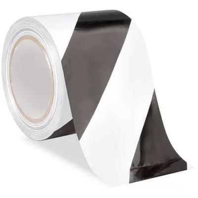 Uline Industrial Vinyl Safety Tape 4" x 36 yds, White/Black S16868