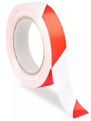 Uline Industrial Vinyl Safety Tape 1" x 36 yds, Red/White S16872 Uline