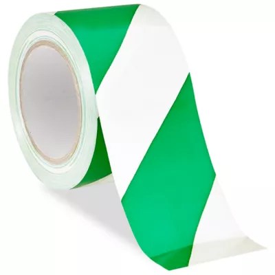 Uline Industrial Vinyl Safety Tape 3" x 36 yds, Green/White S16878