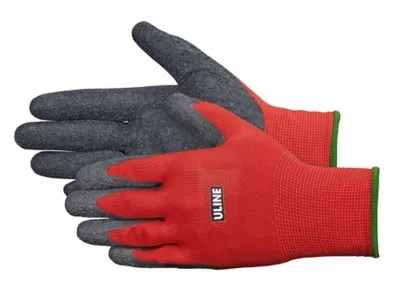 Uline Gription® Flex Latex Coated Gloves Red, Medium S16882RM Uline