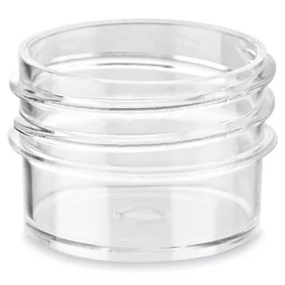 Clear Round WideMouth Plastic Jars Bulk Pack 1/4 oz, Jars Only S