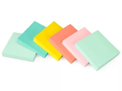 3M Postit® Notes Original, 3 x 3", Assorted Pastels S17272 Uline