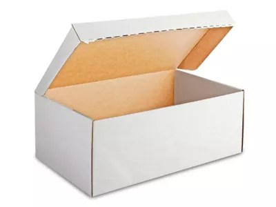 OnePiece Corrugated Shoe Boxes 12 x 7 x 4", White S17336 Uline