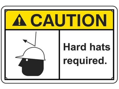 "Hard Hats Required" Sign Aluminum S17345A Uline