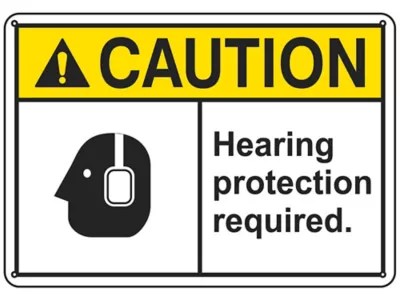 "Hearing Protection Required" Sign Plastic S17346P Uline